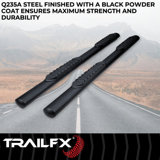4 Inch Oval Straight, Rocker Panel Mount by TrailFX