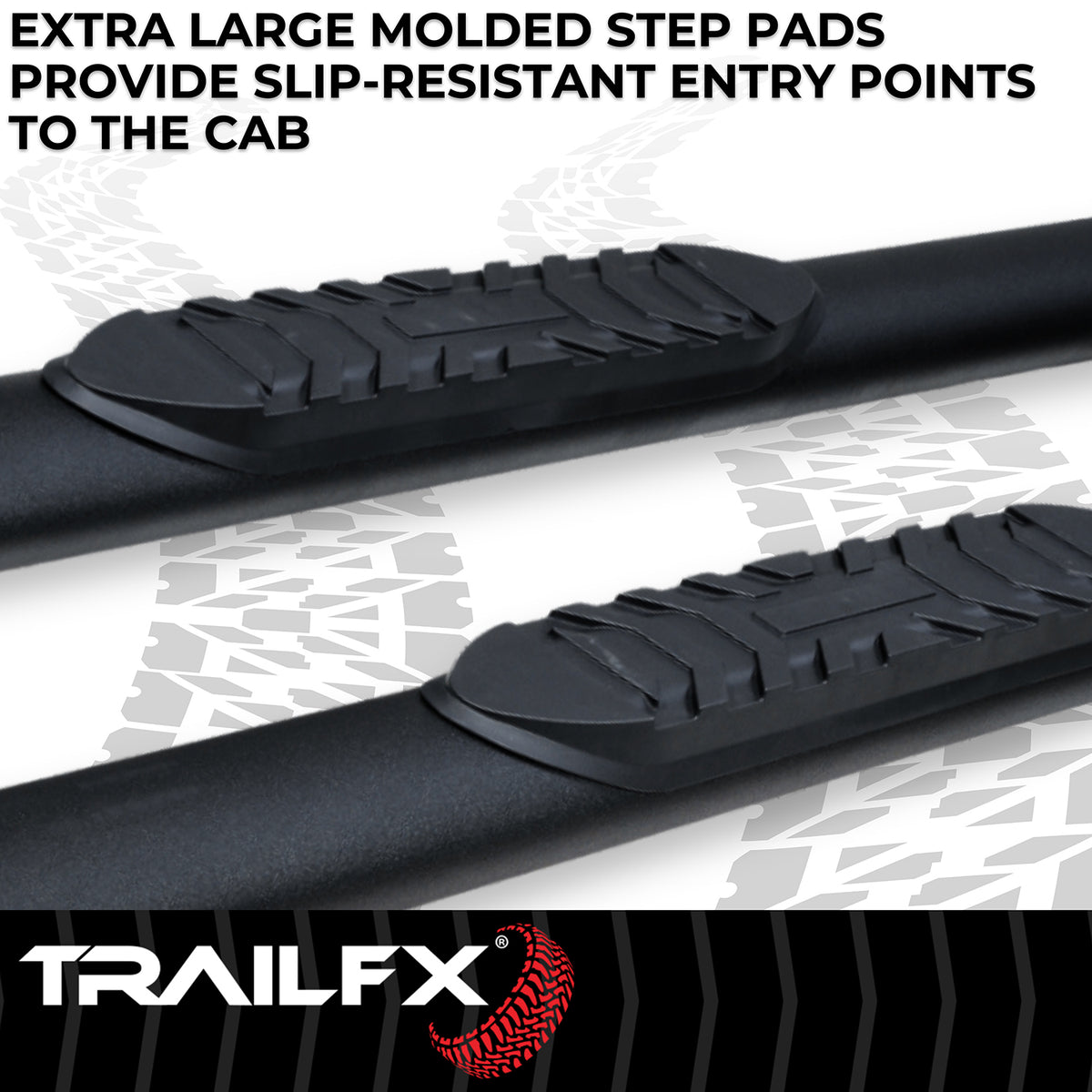 4 Inch Oval Straight, Rocker Panel Mount by TrailFX