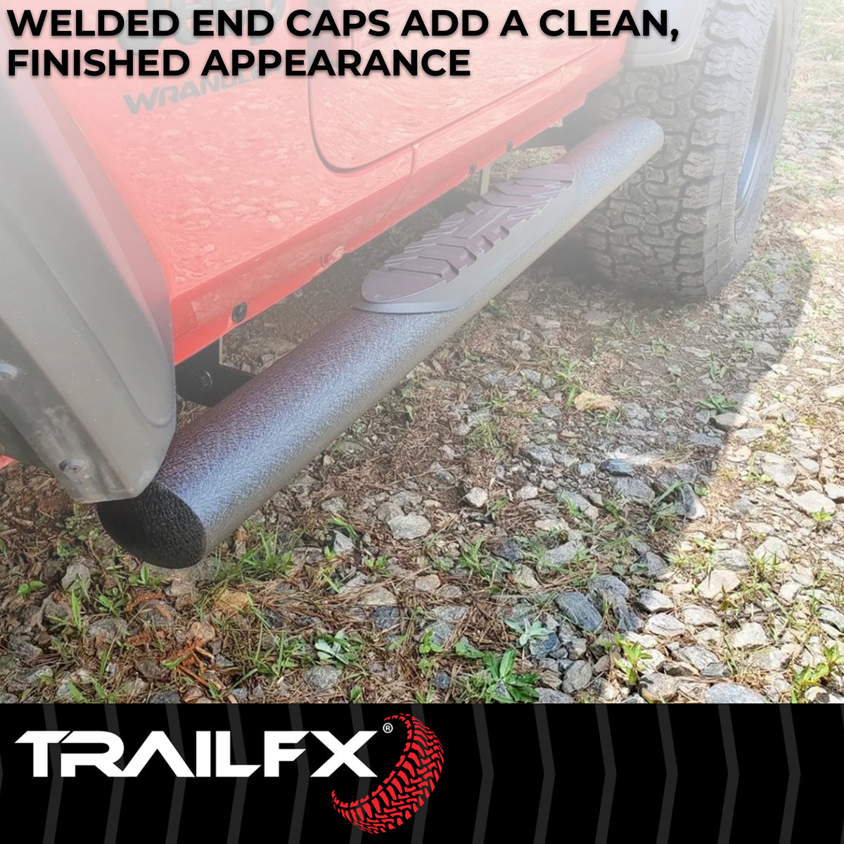 4 Inch Oval Straight, Rocker Panel Mount by TrailFX