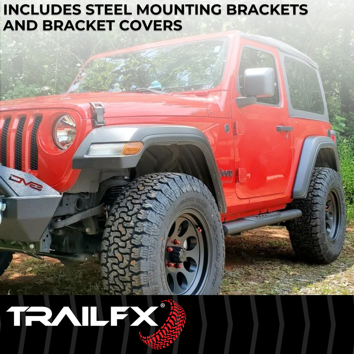 4 Inch Oval Straight, Rocker Panel Mount by TrailFX