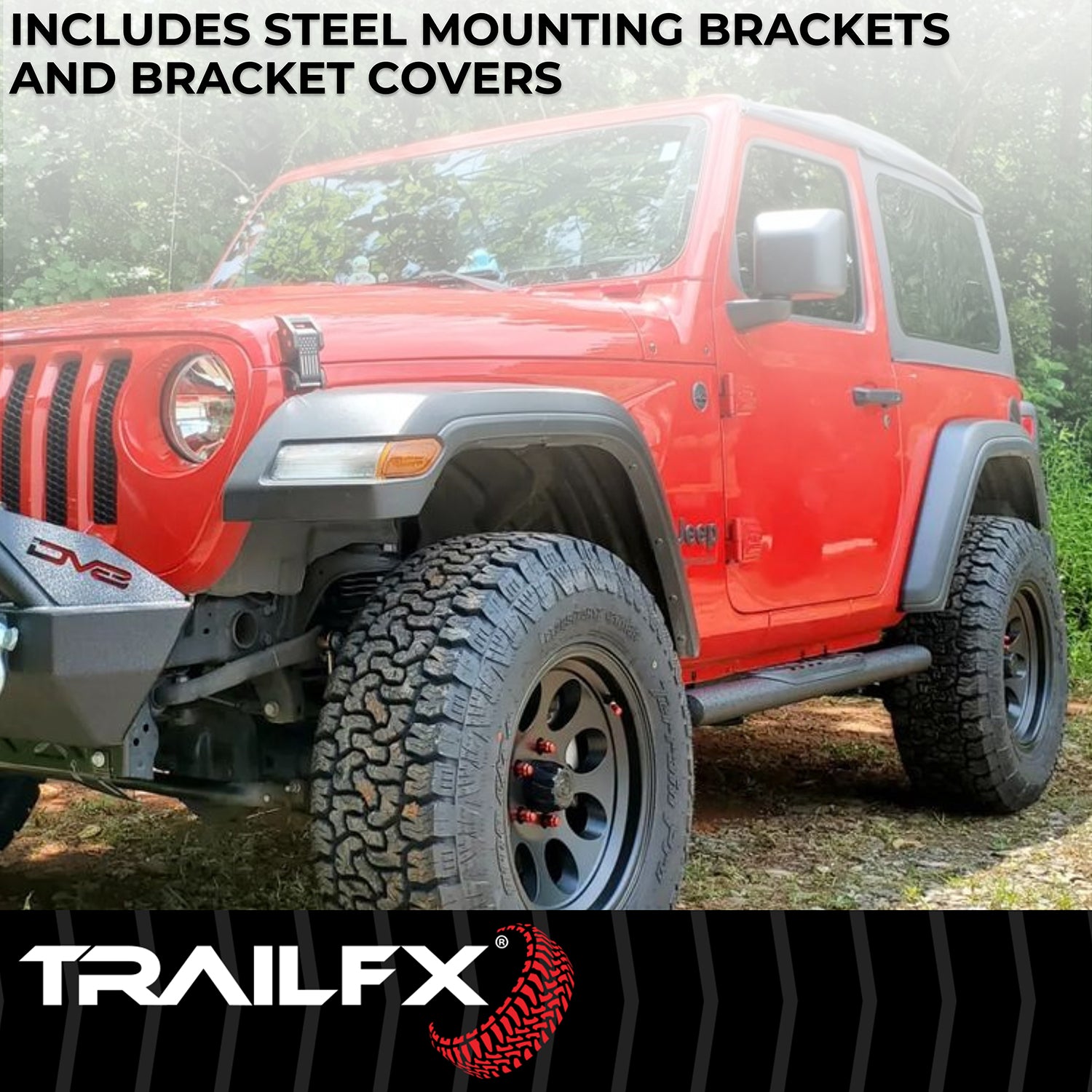 4 Inch Oval Straight, Rocker Panel Mount by TrailFX