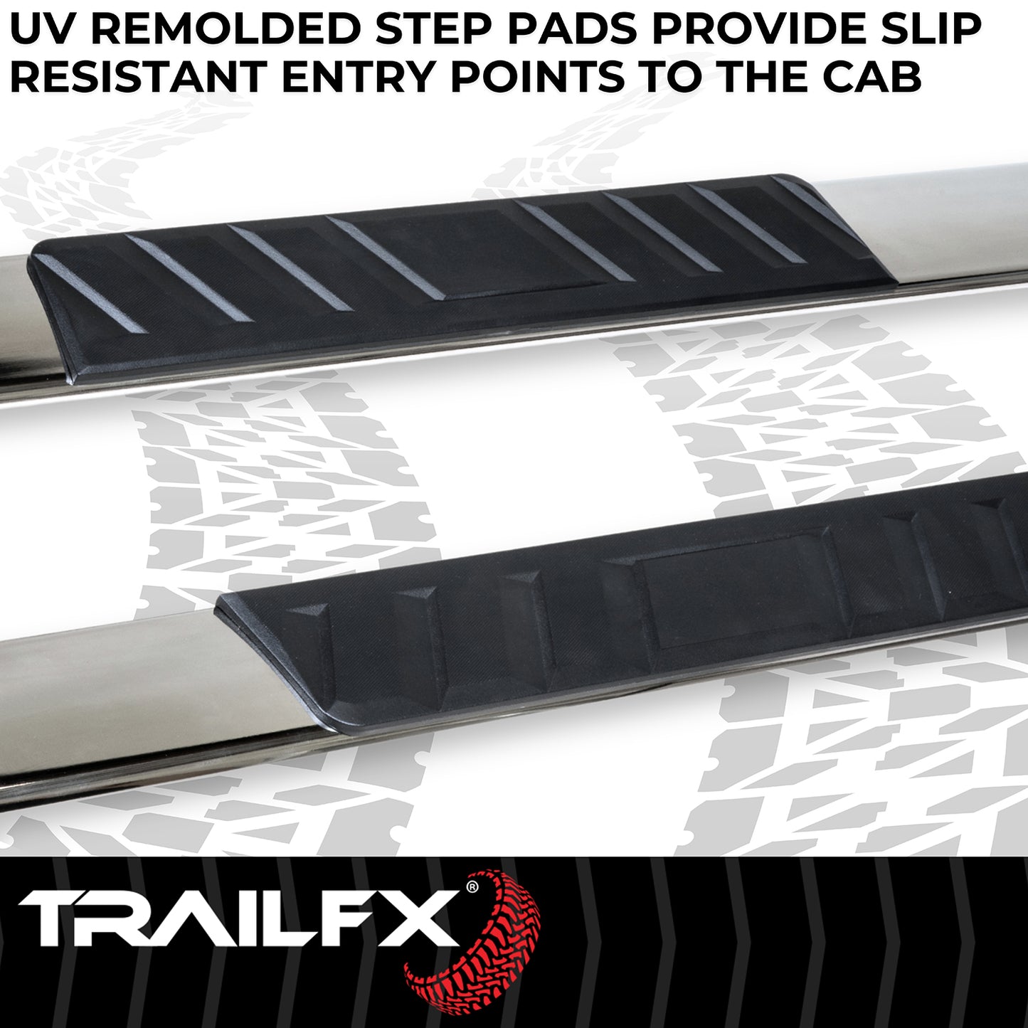 4 Inch Trapezoid Straight Pol Stainless Steel Plastic End Caps by TrailFX