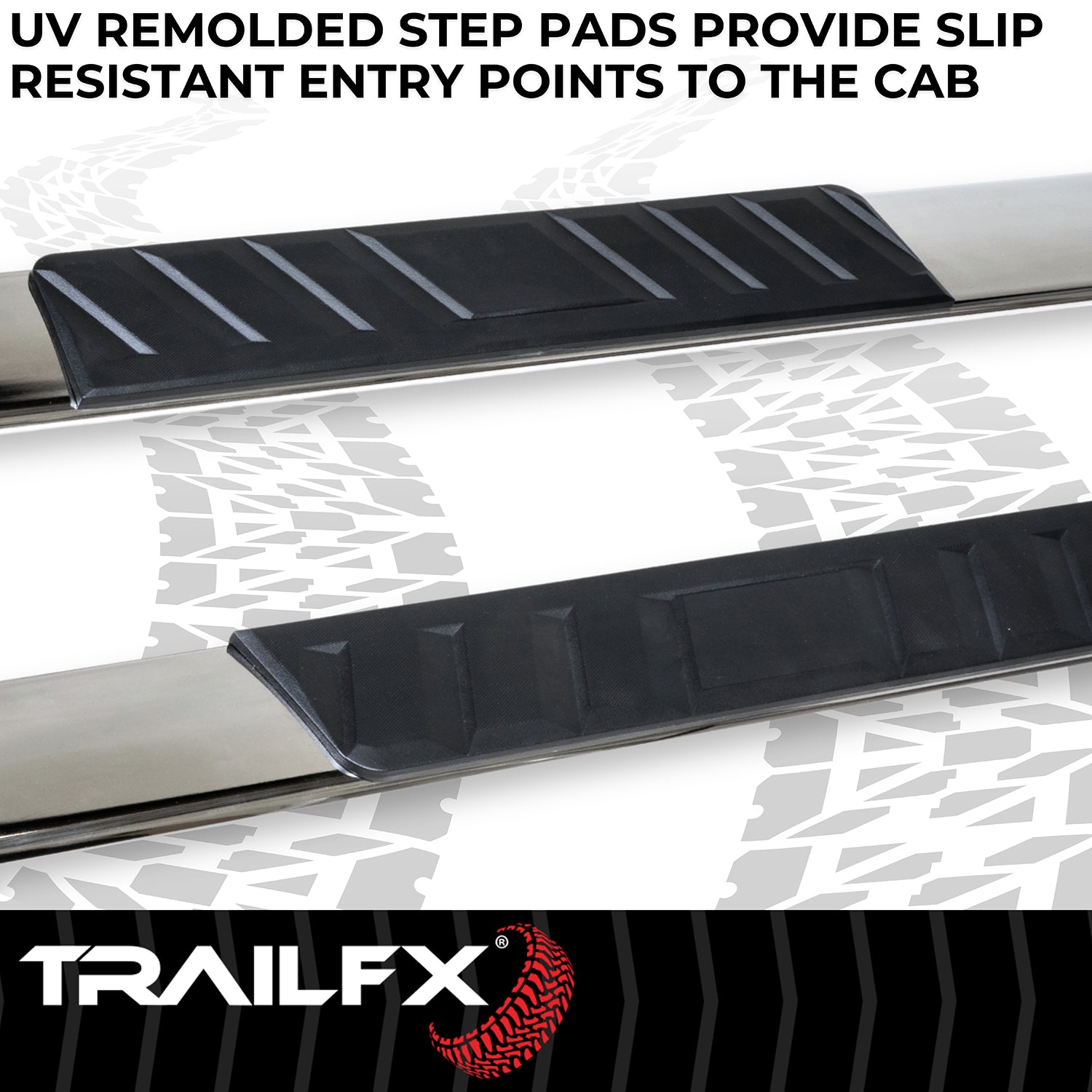 4 Inch Trapezoid Straight Pol Stainless Steel Plastic End Caps by TrailFX