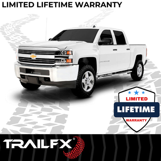 4 Inch Trapezoid Straight Pol Stainless Steel Plastic End Caps by TrailFX