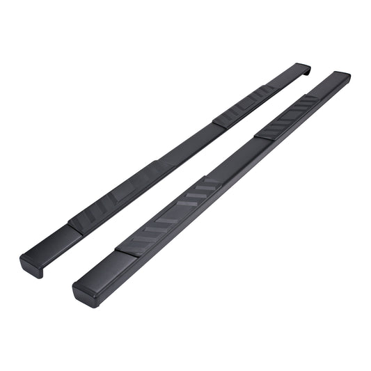 4 Inch Trapezoid Straight Pwdr Ctd Titanium Black Steel Plastic End Caps by TrailFX