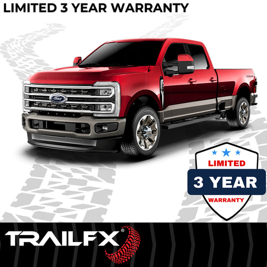 4 Inch Trapezoid Straight Pwdr Ctd Titanium Black Steel Plastic End Caps by TrailFX