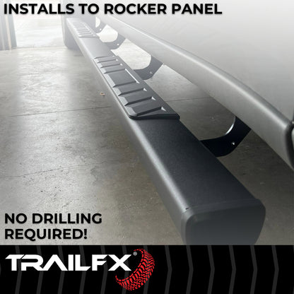4 Inch Trapezoid Straight Pwdr Ctd Titanium Black Steel Plastic End Caps by TrailFX