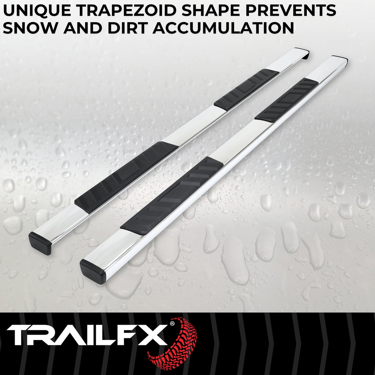 4 Inch Trapezoid Straight Pol Stainless Steel Plastic End Caps by TrailFX