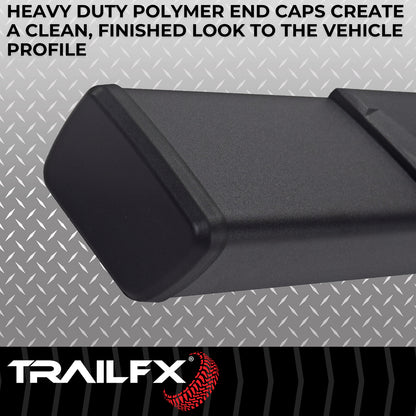 With Step Pads 4 In Trapezoidal Straight Powder Coated Titanium Black Steel With by TrailFX
