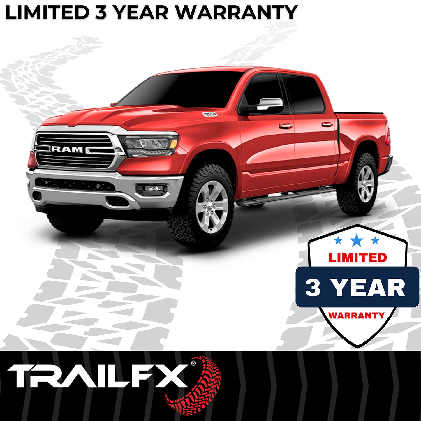 With Step Pads 4 In Trapezoidal Straight Powder Coated Titanium Black Steel With by TrailFX