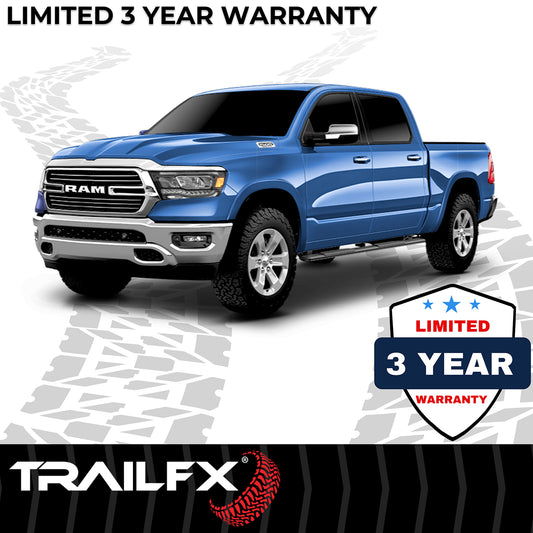 With Step Pads 4 In Trapezoidal Straight Powder Coated Titanium Black Steel With by TrailFX