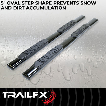 5 Inch Oval Straight Powder Coated Black Steel Frame Body Mount Bolts by TrailFX