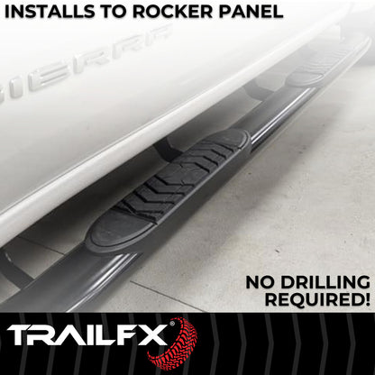 5 Inch Oval Straight Powder Coated Black Steel Frame Body Mount Bolts by TrailFX