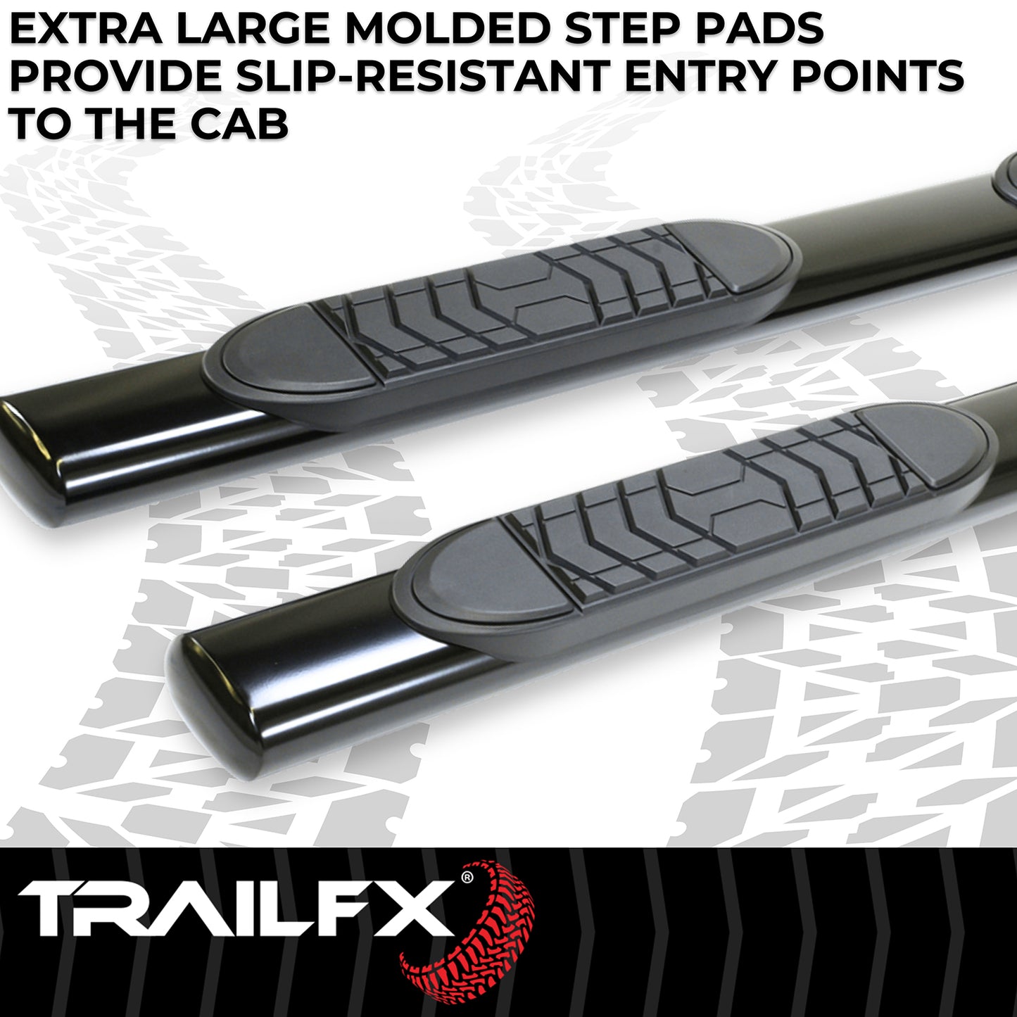 5 Inch Oval Straight Powder Coated Black Steel Frame Body Mount Bolts by TrailFX