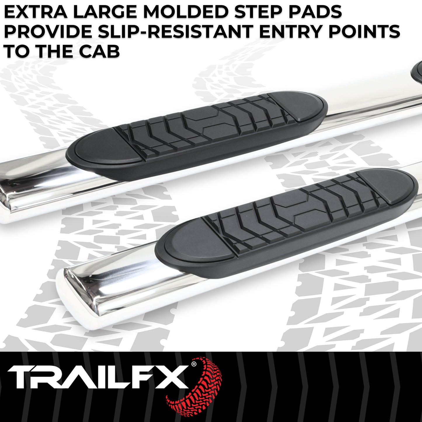 5 Inch Oval Straight Pol Stainless Steel Rocker Panel Mount by TrailFX