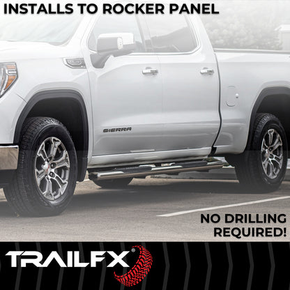 5 Inch Oval Straight Pol Stainless Steel Rocker Panel Mount by TrailFX
