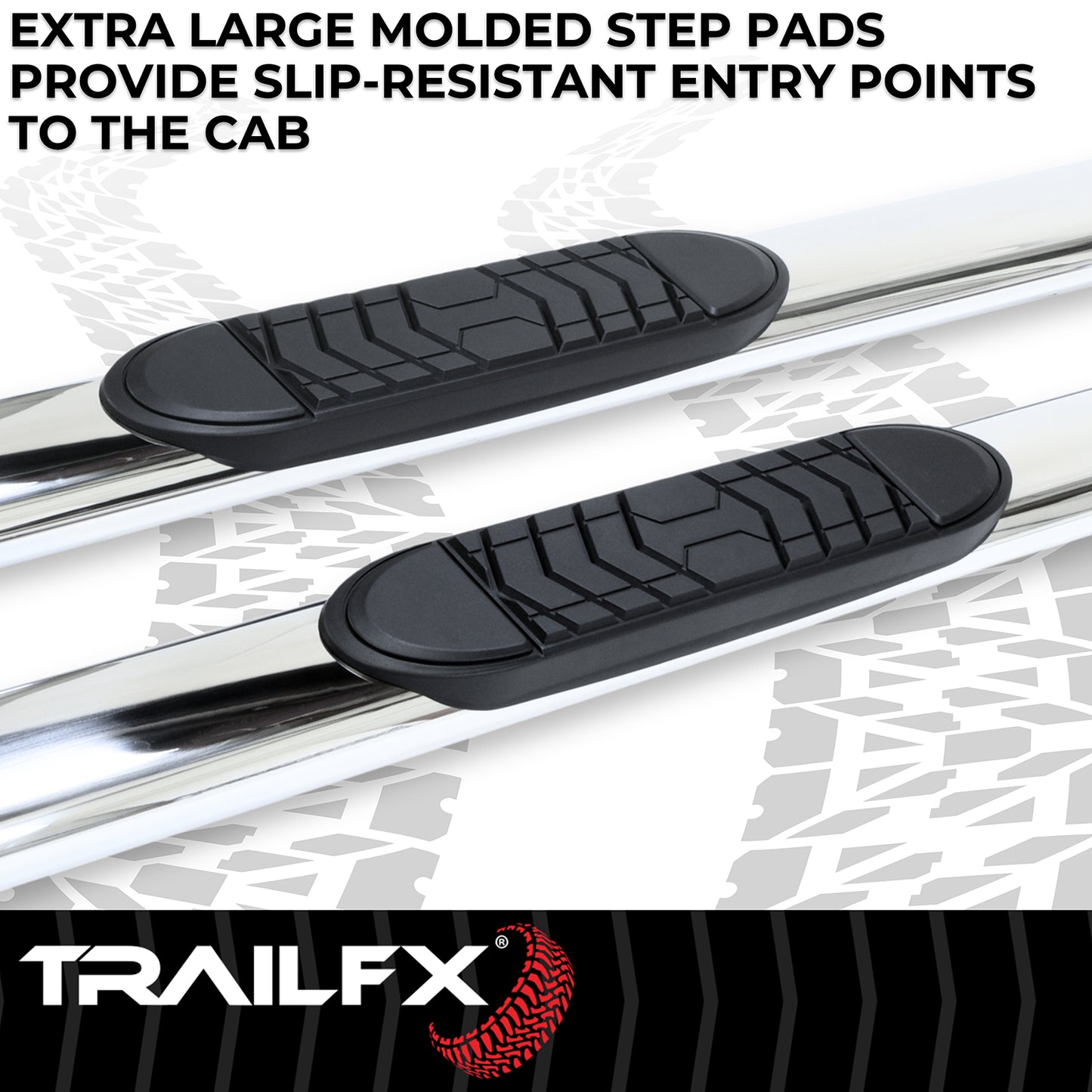 5 Inch Oval Straight Pol Stainless Steel Rocker Panel Mount by TrailFX