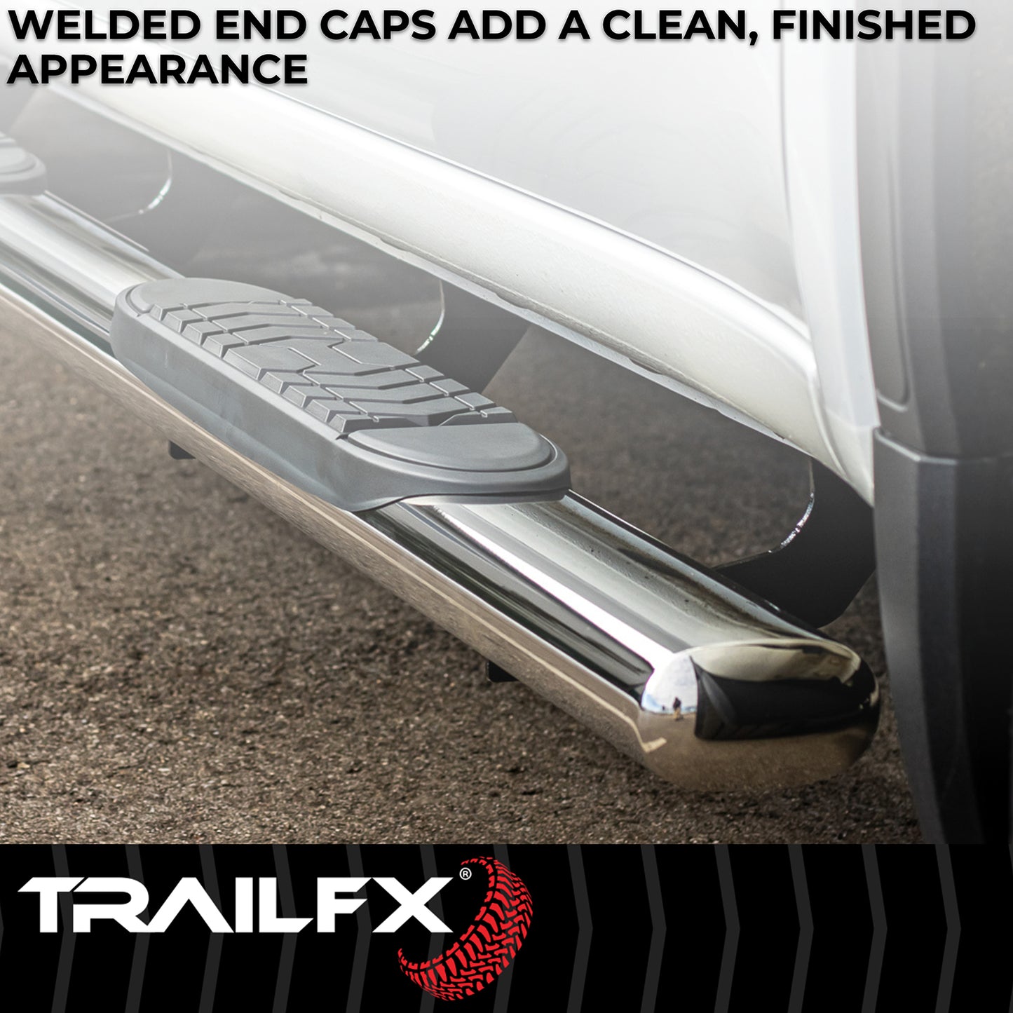 5 Inch Oval Straight Pol Stainless Steel Rocker Panel Mount by TrailFX