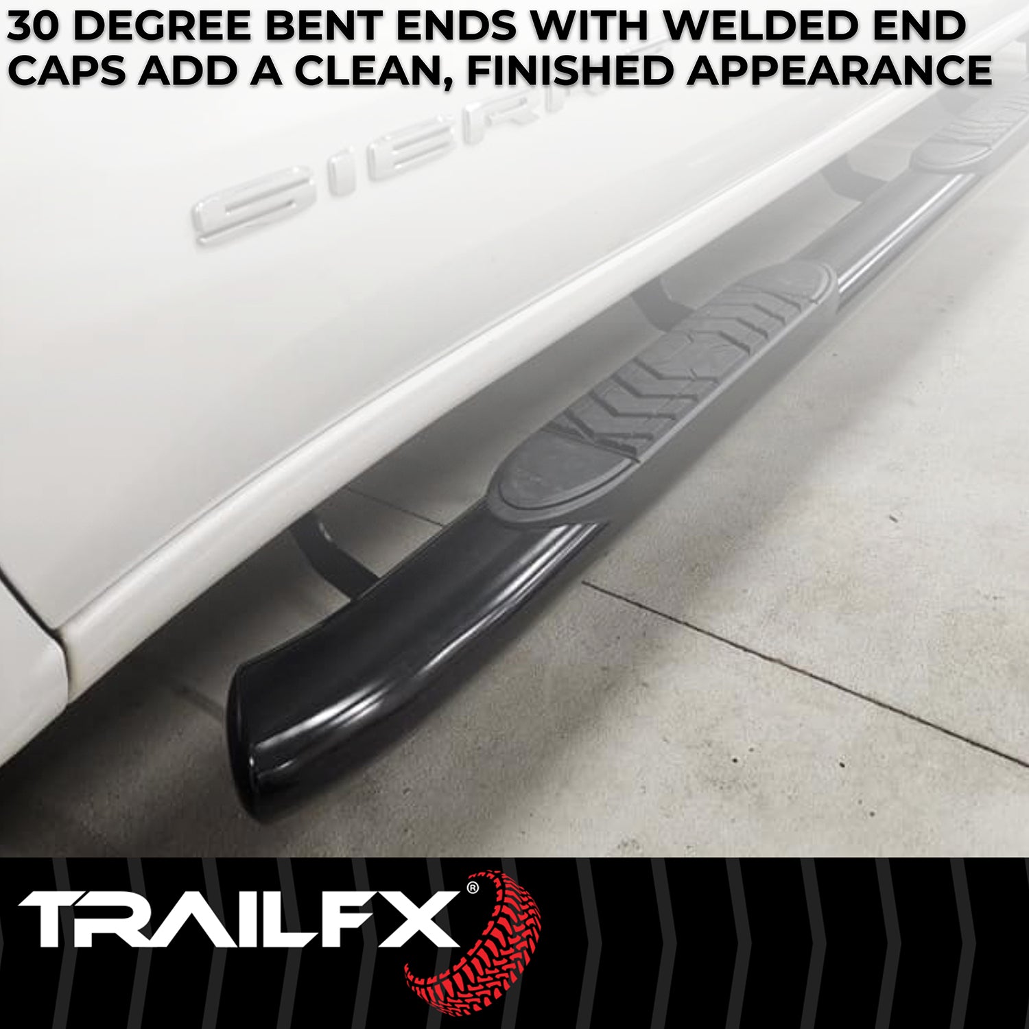 5 Inch Oval Bent Powder Coated Black Steel Rocker Panel Mount by TrailFX