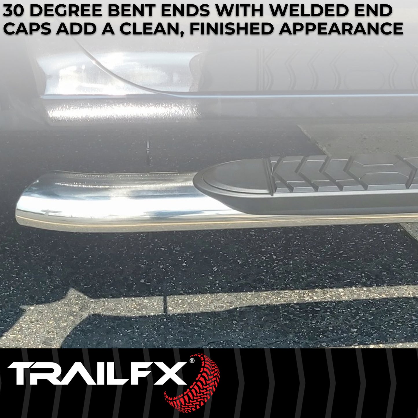 5 Inch Oval Bent Pol Stainless Steel Rocker Panel Mount by TrailFX