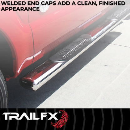 6 Inch Oval Straight Pol Stainless Steel Rocker Panel Mount by TrailFX