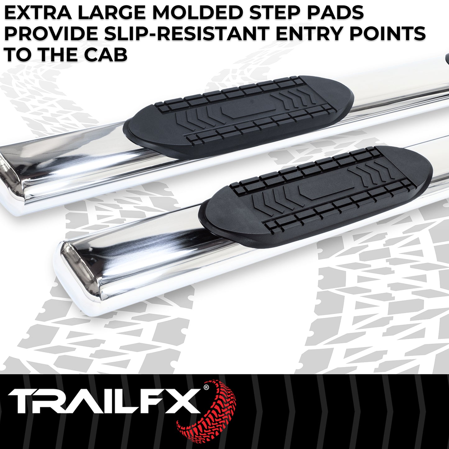 6 Inch Oval Straight Pol Stainless Steel Rocker Panel Mount by TrailFX