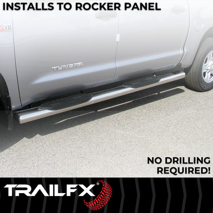 6 Inch Oval Straight Pol Stainless Steel Rocker Panel Mount by TrailFX