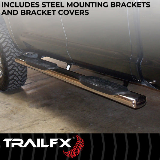 6 Inch Oval Straight Pol Stainless Steel Rocker Panel Mount by TrailFX