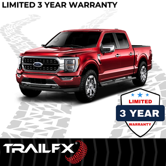 6 Inch Oval Straight Powder Coated Black Steel Rocker Panel by TrailFX