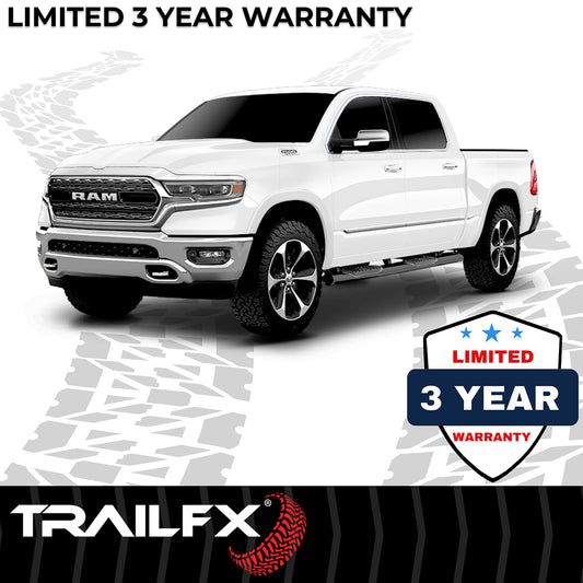 6 Inch Oval Straight Powder Coated Black Steel Rocker Panel Mount by TrailFX
