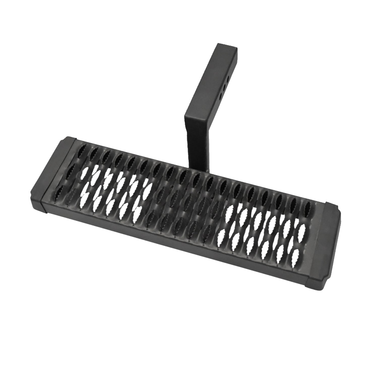 Hitch Mount 2 In Receivers 6 In Drop Step Stationary Pwdr Ctd Titnium Black Alum by TrailFX