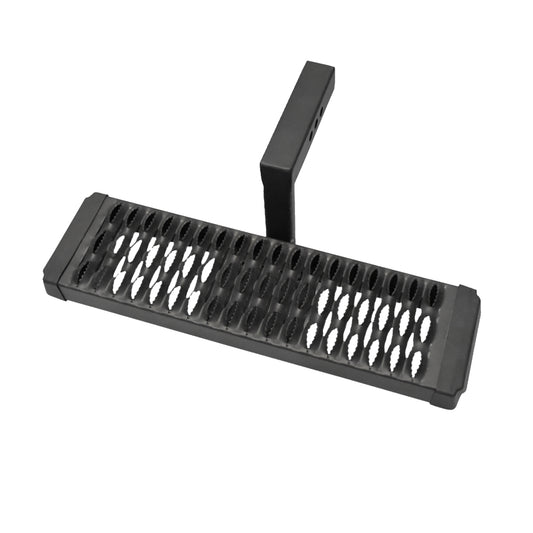 Hitch Mount 2 In Receivers 6 In Drop Step Stationary Pwdr Ctd Titnium Black Alum by TrailFX