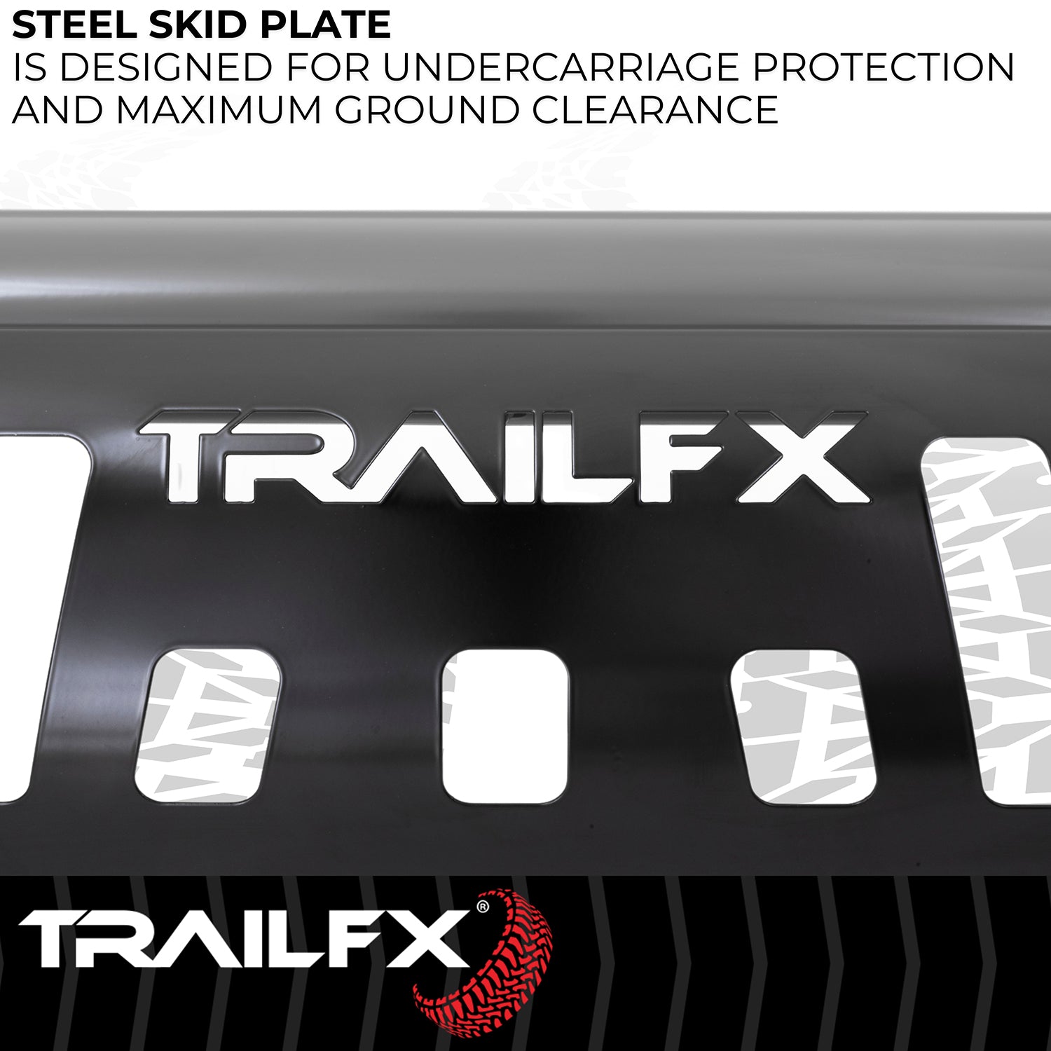 Powder Coated Black Steel 3 In Dia With Skid Plate With Holes For Optional Light by TrailFX