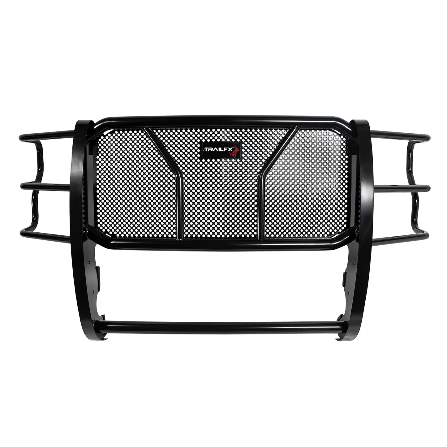 Black powder coated steel construction. 2" diameter tubing. Includes brushguard by TrailFX