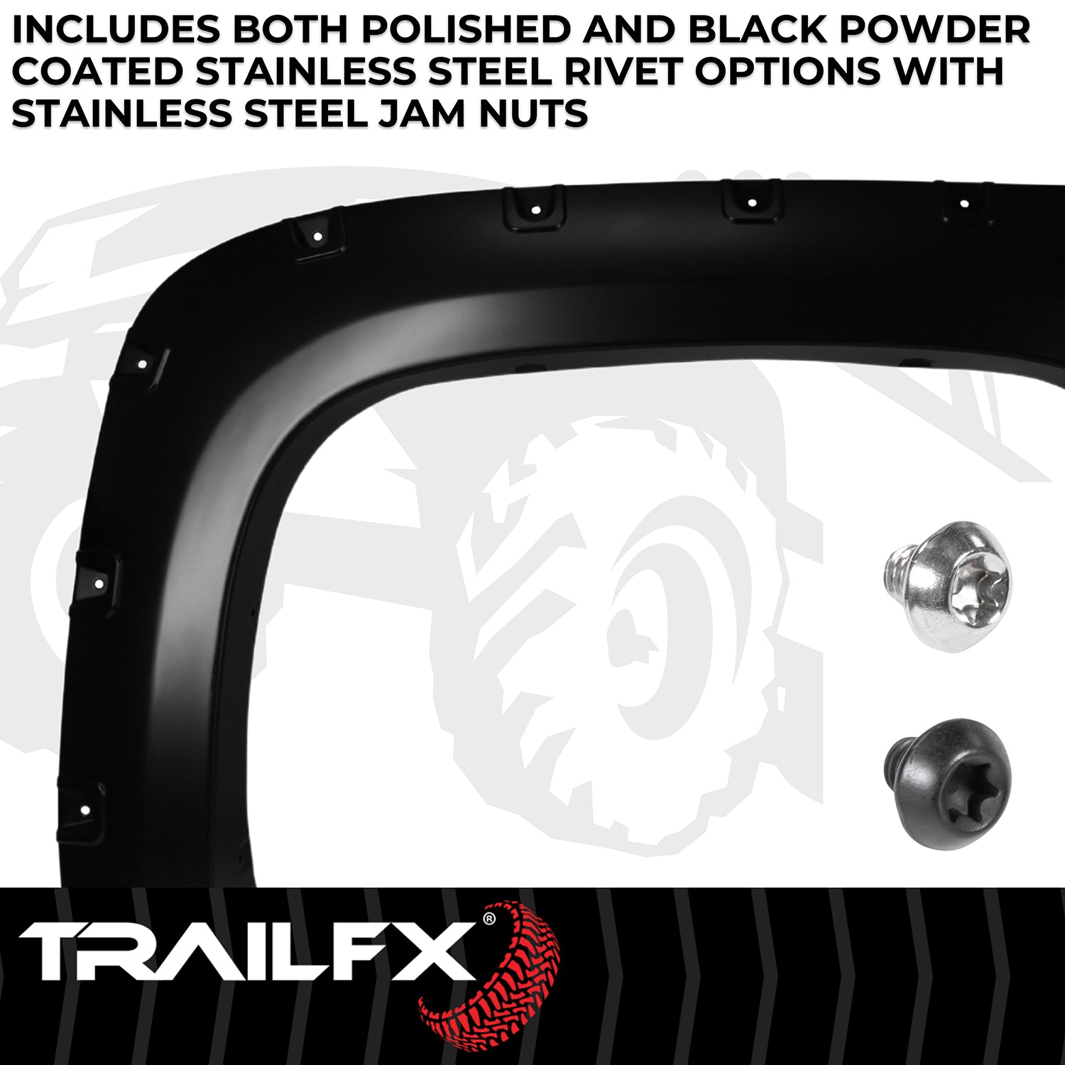 With Polished Stainless And Black Steel Rivets/ Stainless Hardware Kit by TrailFX