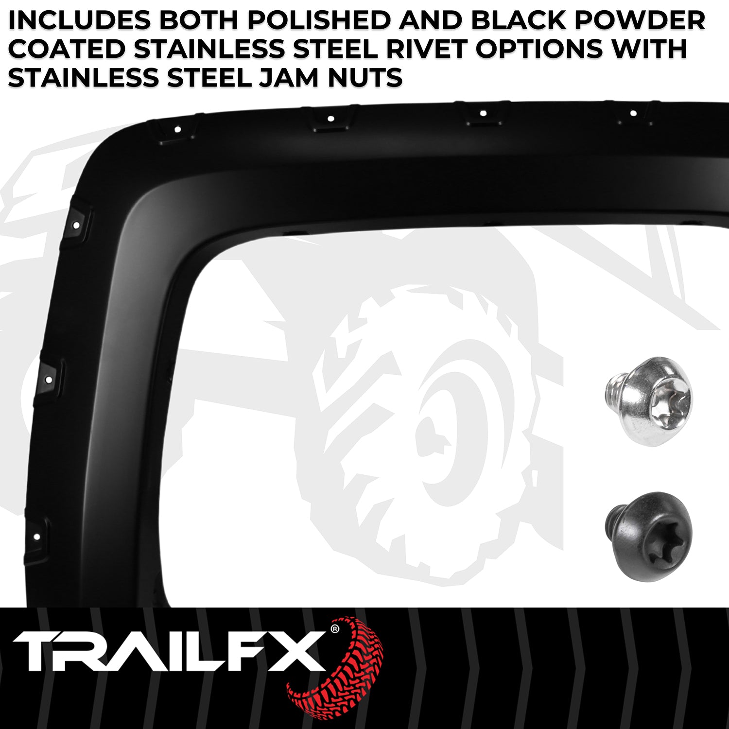 With Polished Stainless And Black Steel Rivets/ Stainless Hardware Kit by TrailFX