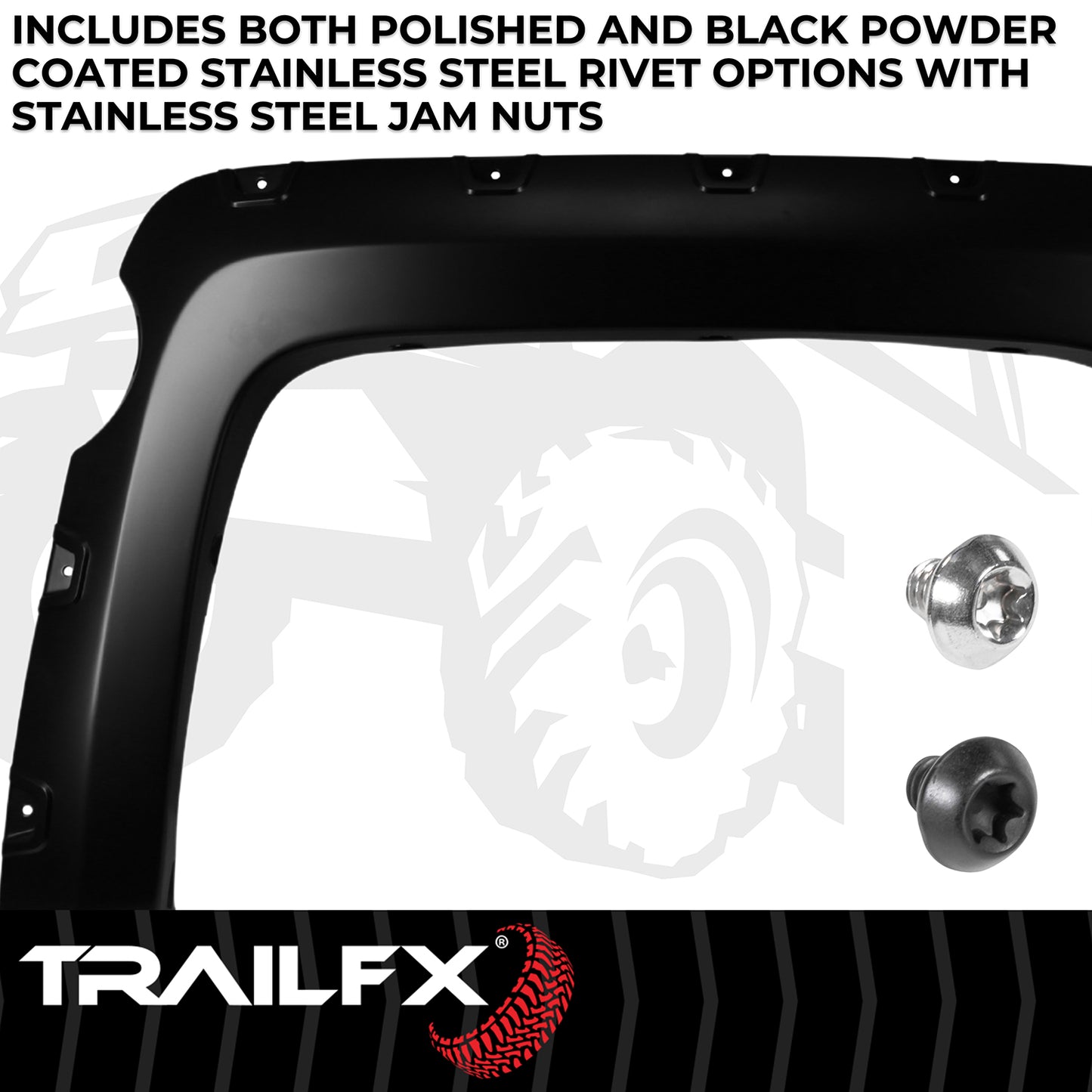 With Polished Stainless And Black Steel Rivets/ Stainless Hardware Kit by TrailFX