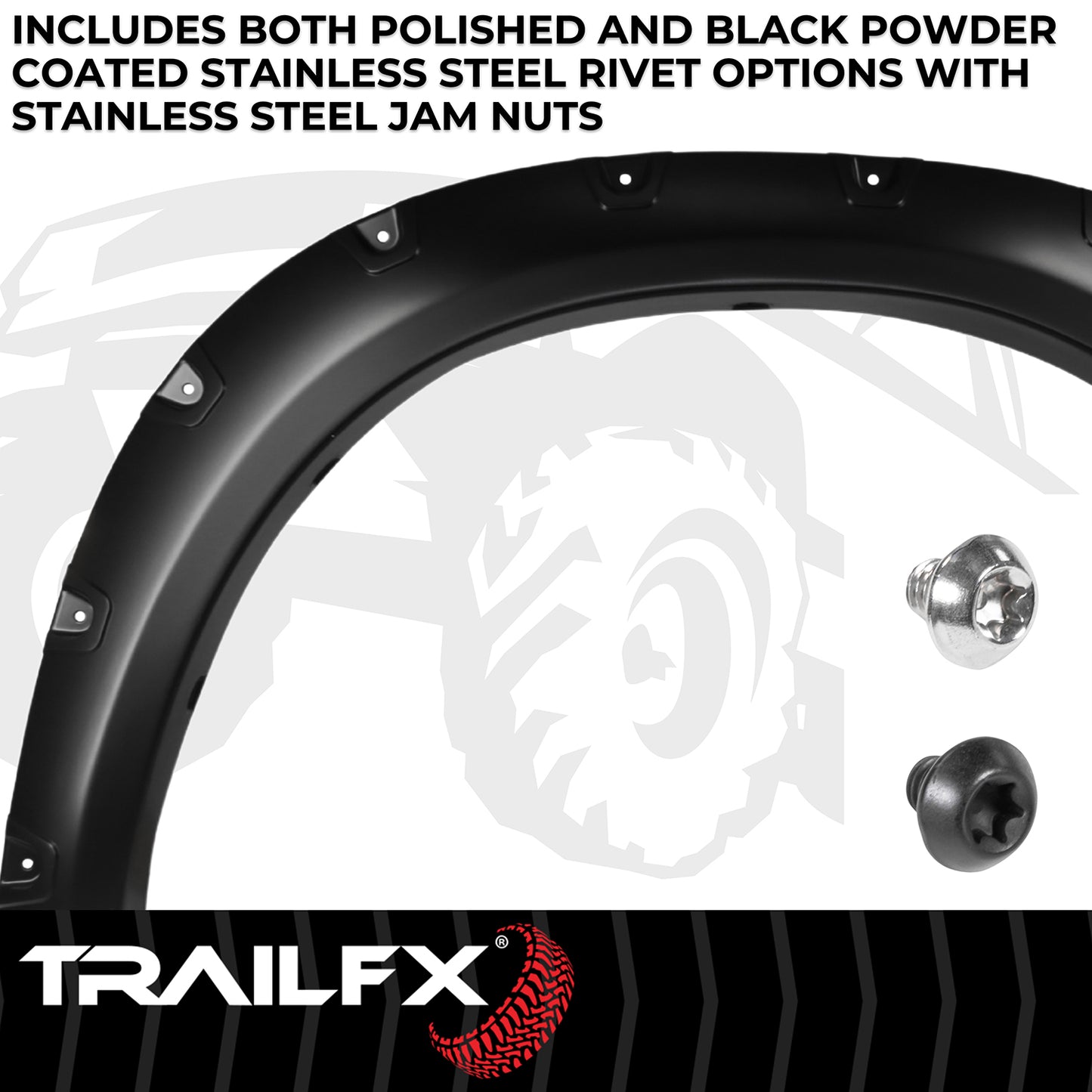 With Polished Stainless And Black Steel Rivets/ Stainless Hardware Kit by TrailFX