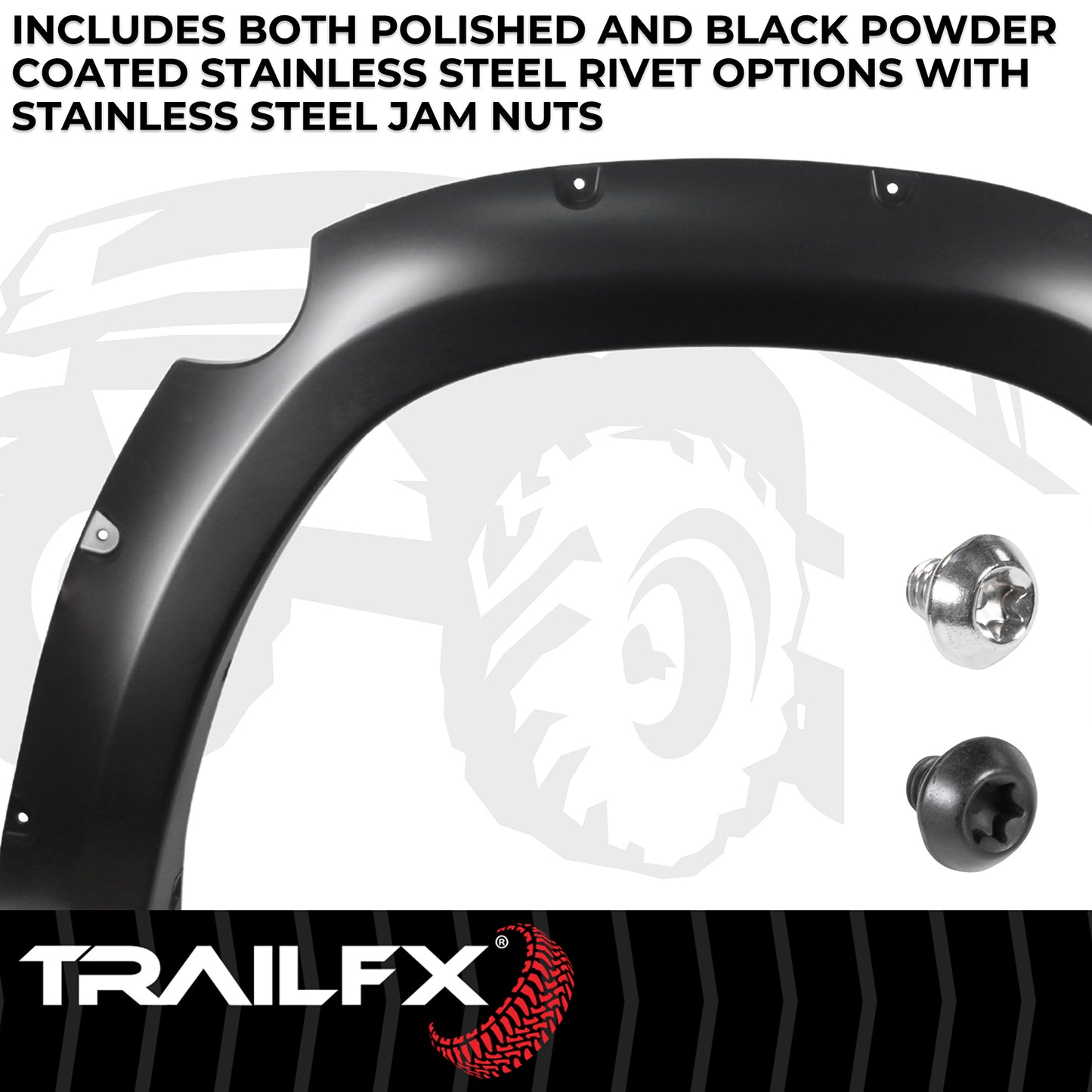 With Polished Stainless And Black Steel Rivets/ Stainless Hardware Kit by TrailFX
