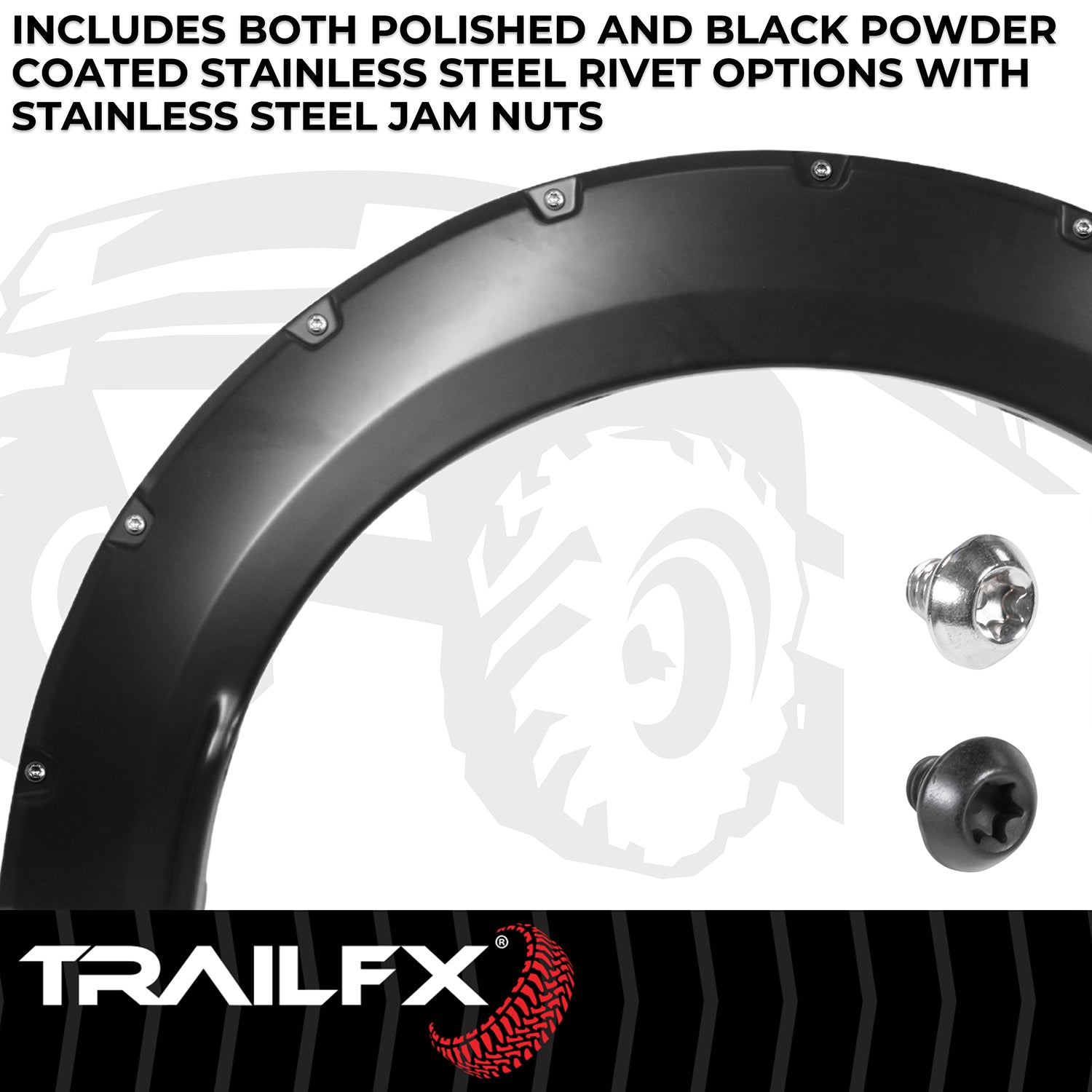 With Polished Stainless And Black Steel Rivets/ Stainless Hardware Kit by TrailFX