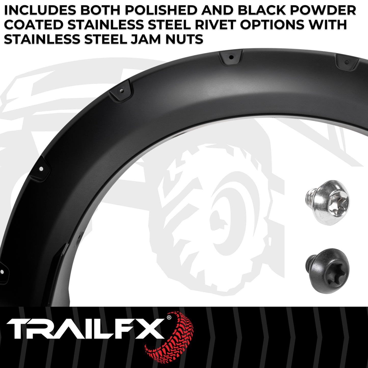 With Polished Stainless And Black Steel Rivets/ Stainless Hardware Kit by TrailFX