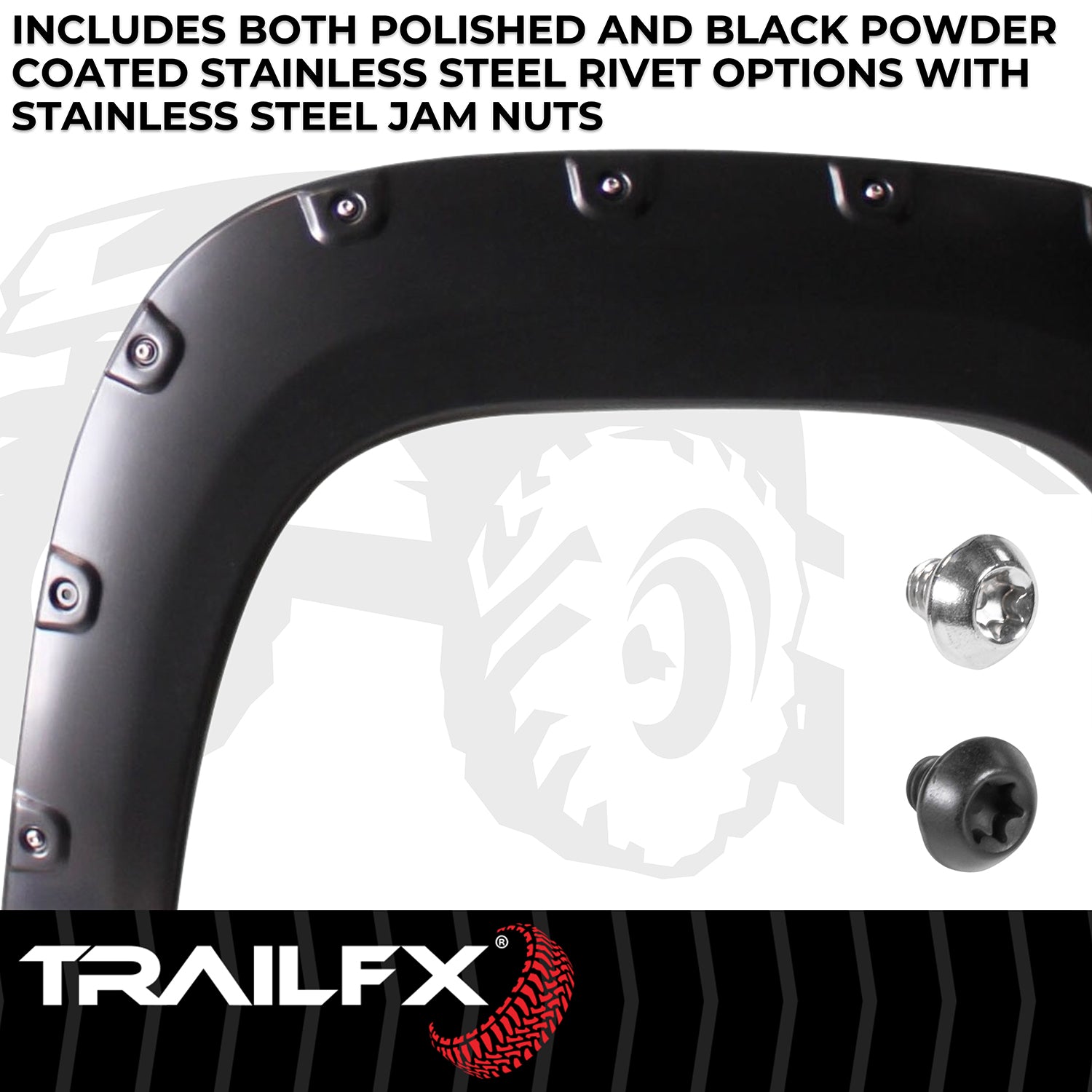 With Polished Stainless And Black Steel Rivets/ Stainless Hardware Kit by TrailFX