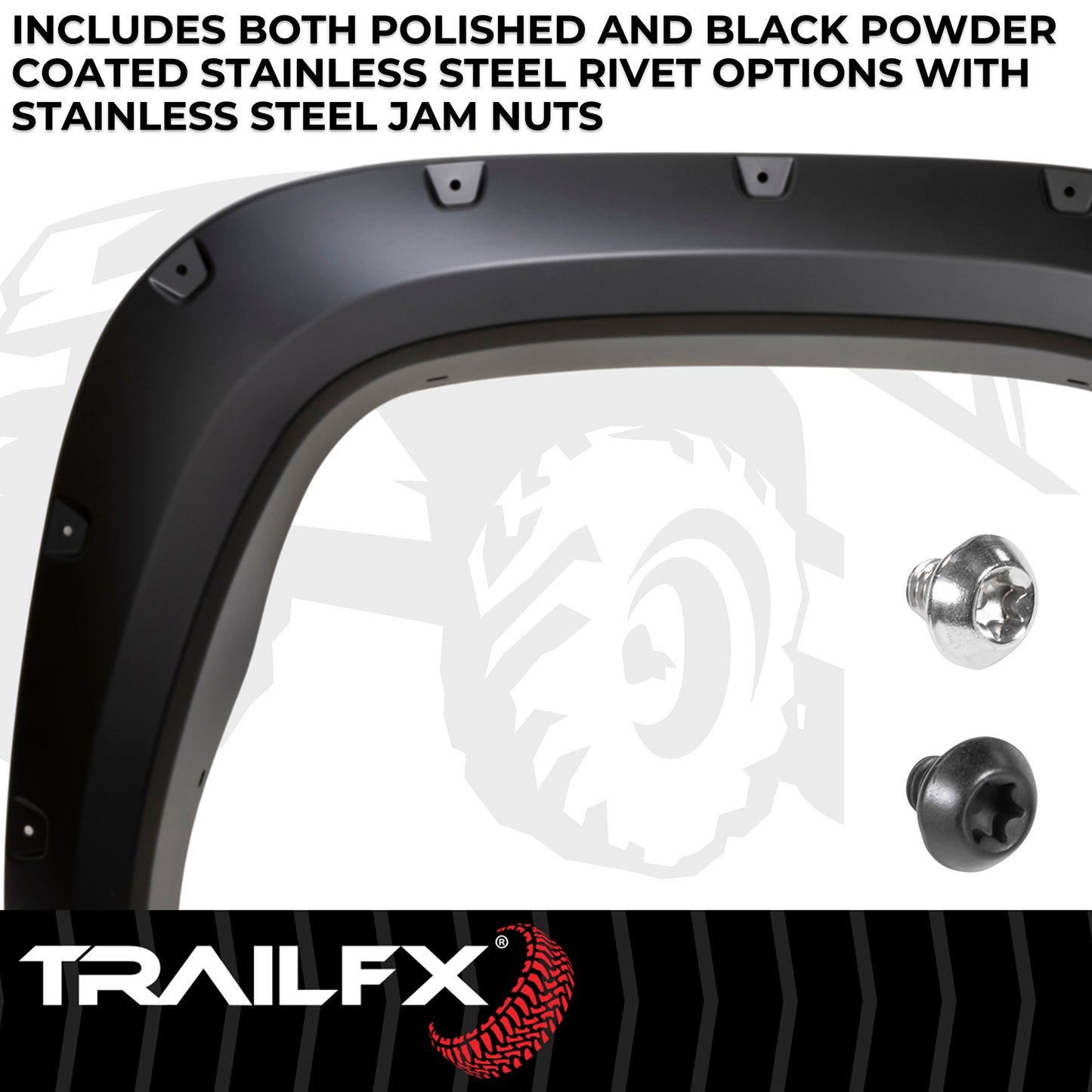 With Polished Stainless And Black Steel Rivets/ Stainless Hardware Kit by TrailFX