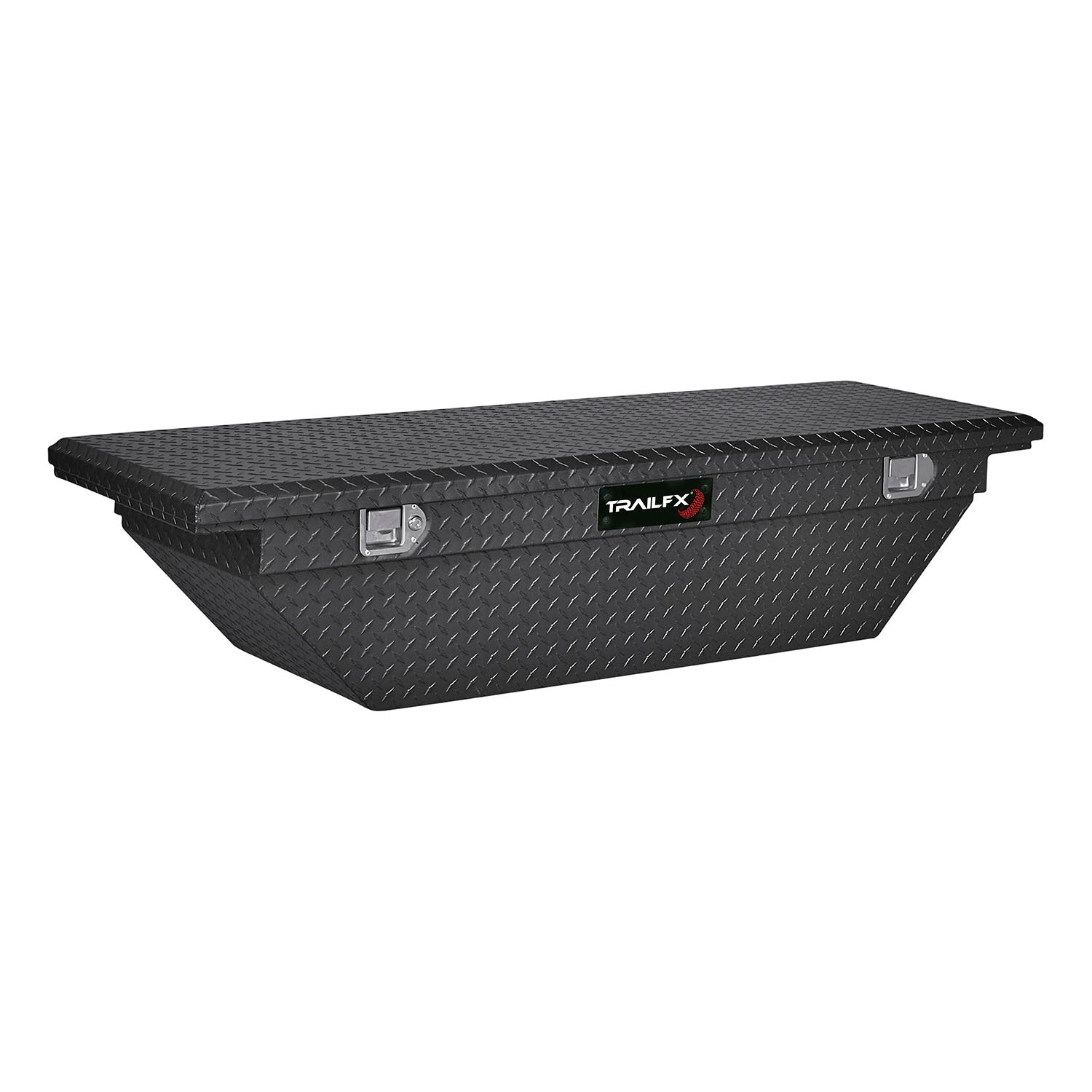 Crsovr Angled Sgl Lid Dia Tread Matte Black 16 Gauge Alum 63x19.25x13.5 by TrailFX