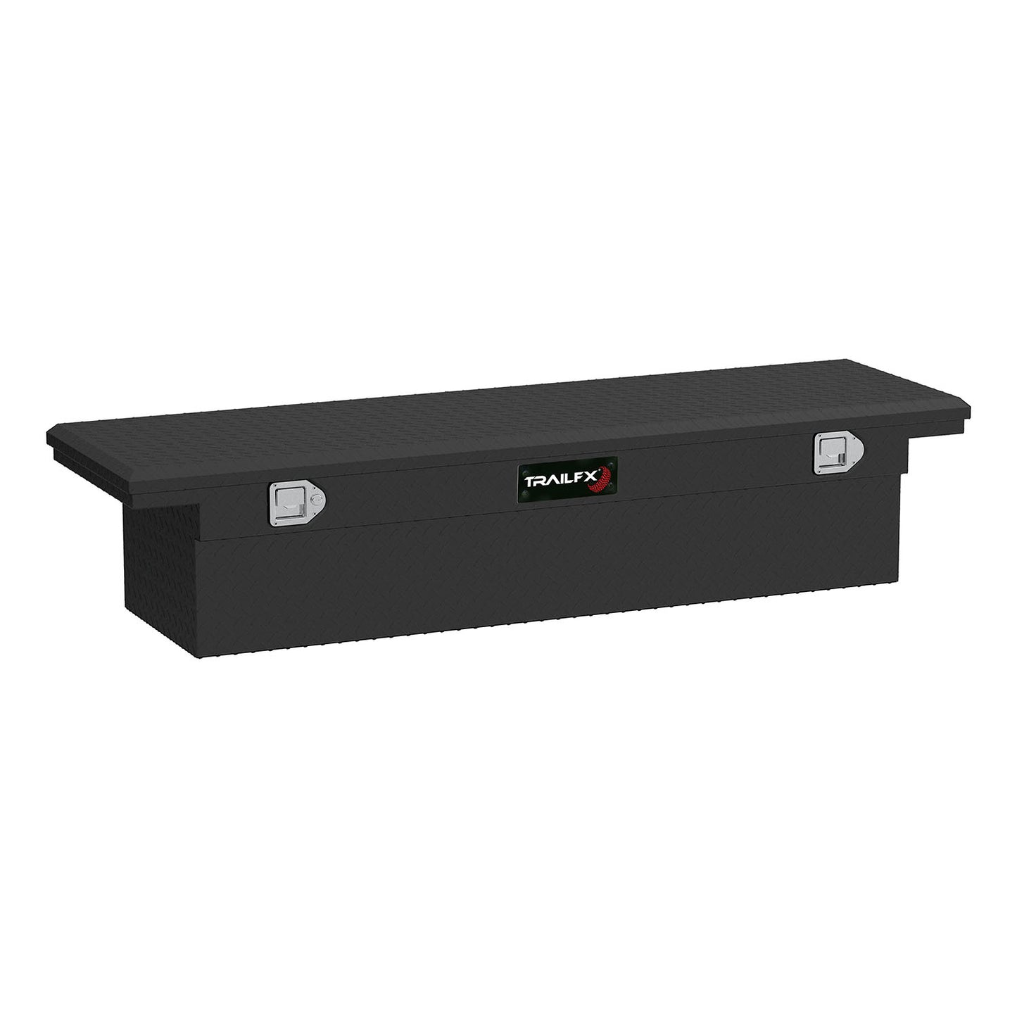 Crsovr- LP Angled Sgl Lid Dia Tread Matte Black 16 Gauge Alum 69x19.25x13.5 by TrailFX