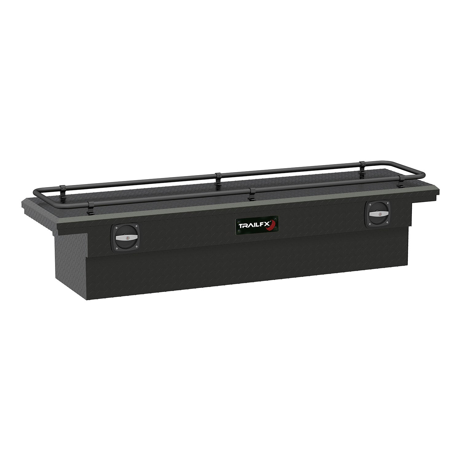 Crsovr Low Profil Sgl Lid Dia Tread Matte Black Alum 72x19.25x13.5 W/Rail On Lid by TrailFX
