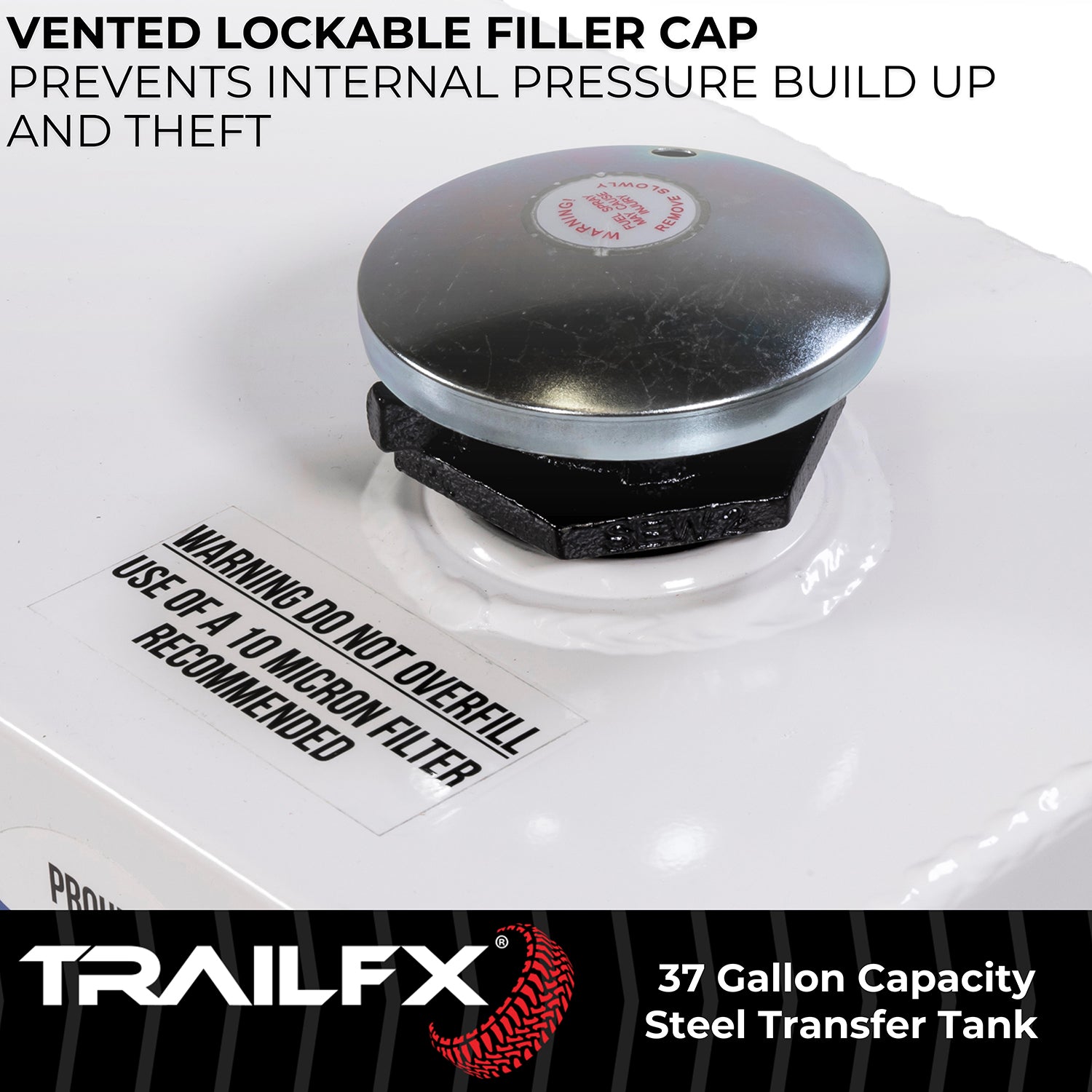 With Vented Lockable Cap (Cap Locks With Padlock - Not Included) by TrailFX