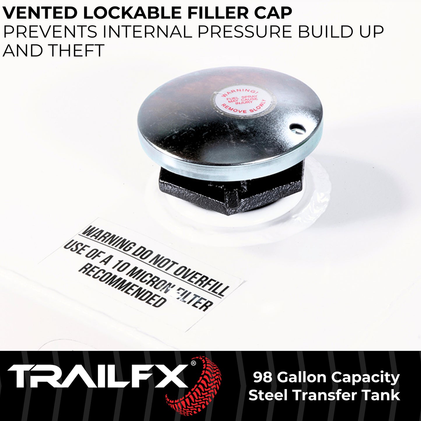 With Vented Lockable Cap (Cap Locks With Padlock - Not Included) by TrailFX