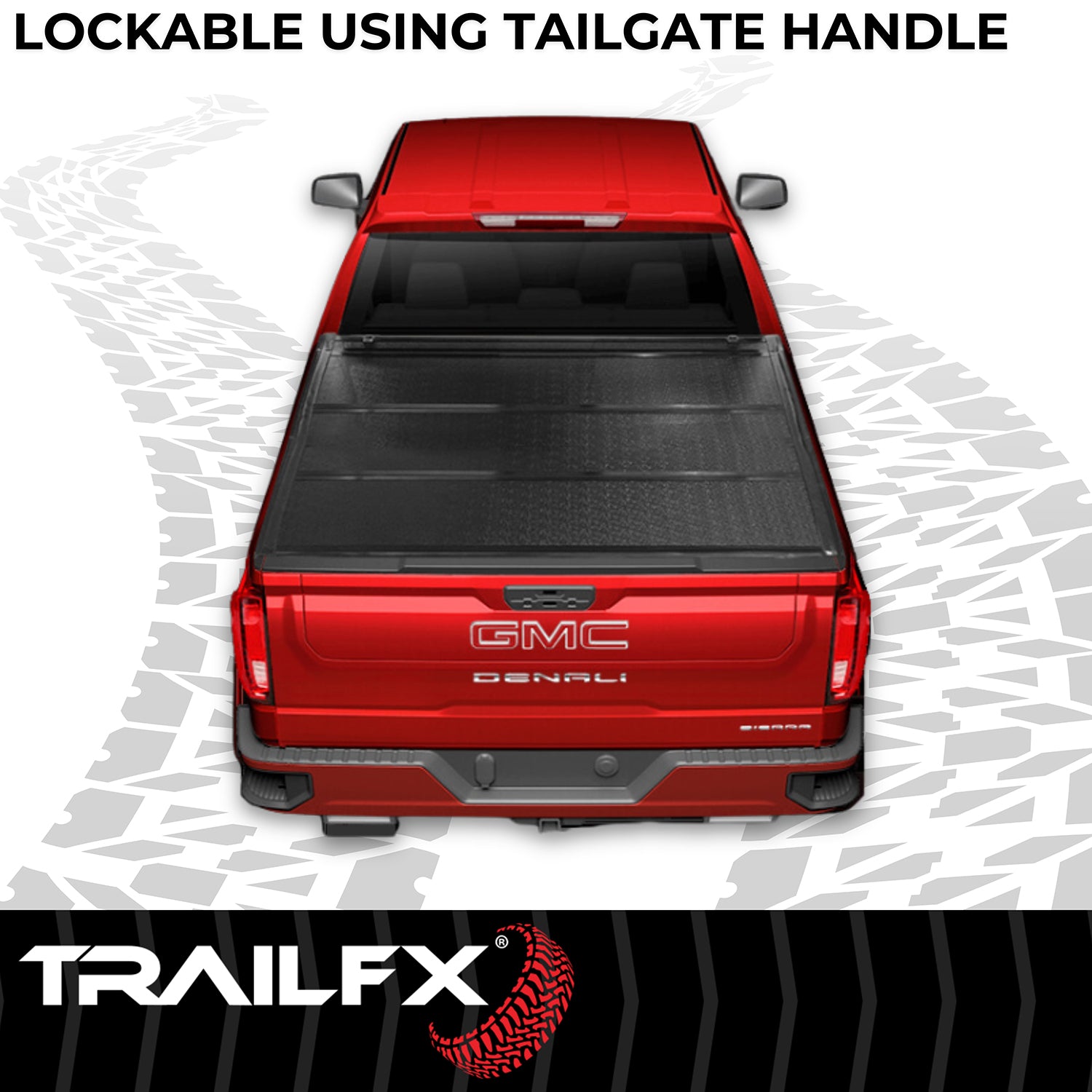 Hard Tri Fold Low Profile Lockable Using Tailgate Handle Lock Fiber Reinforced by TrailFX