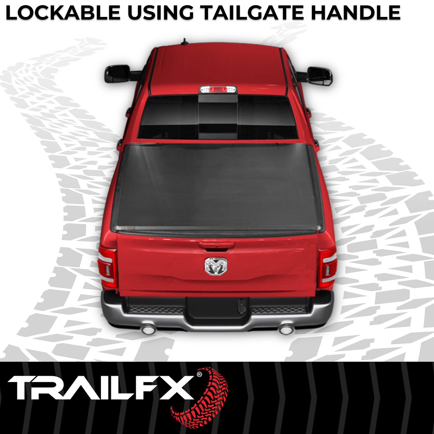 Soft Tri-Fold Non-Lockable Black Vinyl With Aluminum Rails by TrailFX